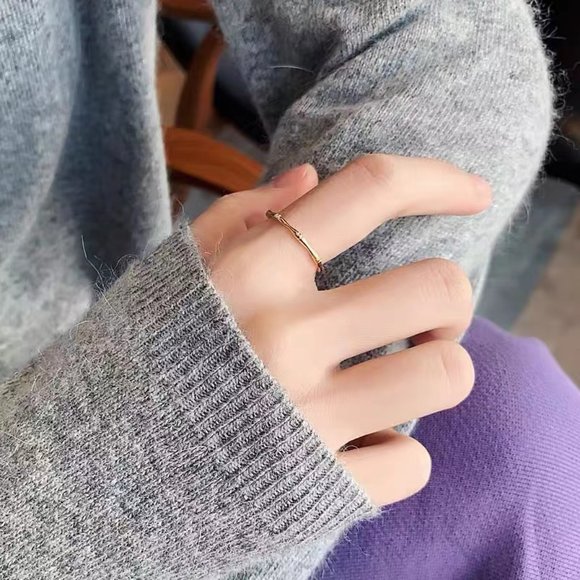 Bamboo ring female light luxury niche design - Picture 2 of 5